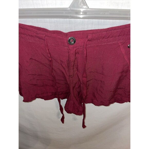 Bebop Casual Shorts Women’s Size Medium Red Zip Fly Drawstring Pockets - Picture 3 of 12